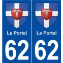 62 Le Portel blason autocollant plaque stickers ville