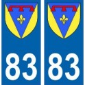 83 Var autocollant plaque blason armoiries stickers département