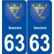 63 Issoire blason autocollant plaque stickers ville