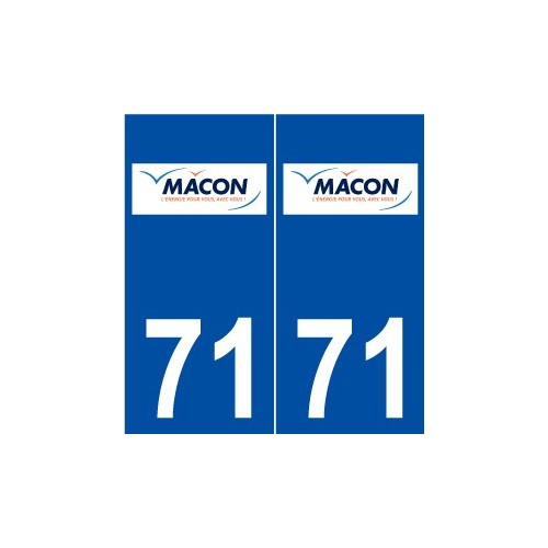 71 Mâcon logo autocollant plaque stickers ville