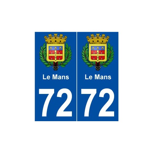 72 Le Mans blason autocollant plaque stickers ville