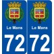 72 Le Mans blason autocollant plaque stickers ville