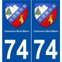 74 Chamonix-Mont-Blanc stemma adesivo piastra adesivi città