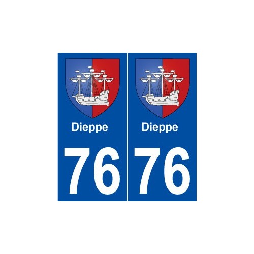 76 Dieppe blason autocollant plaque stickers ville