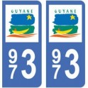 973 Guayana francesa placa etiqueta 