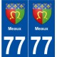 77 Meaux blason autocollant plaque stickers ville