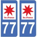 77 Seine et Marne autocollant plaque sticker auto département