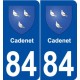 84 Cadenet blason autocollant plaque stickers ville