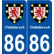 86 Châtellerault blason autocollant plaque stickers ville