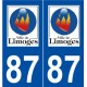 87 Limoges logo autocollant plaque stickers ville