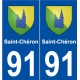 91 Saint-Chéron blason autocollant plaque stickers ville