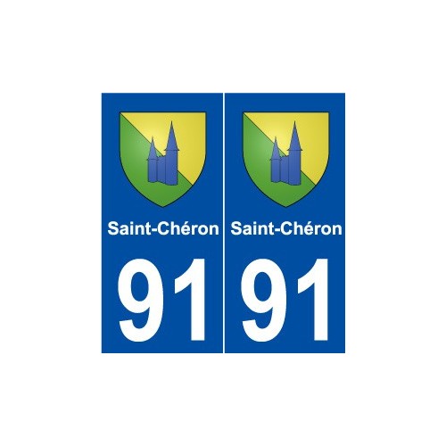 91 Saint-Chéron blason autocollant plaque stickers ville