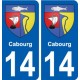 14 Cabourg blason ville autocollant plaque sticker