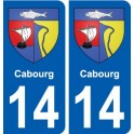 14 Cabourg coat of arms, city sticker, plate sticker