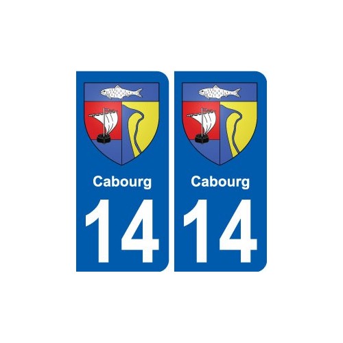 14 Cabourg blason ville autocollant plaque sticker