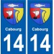 14 Cabourg blason ville autocollant plaque sticker