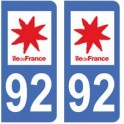 92 Hauts de Seine placa etiqueta