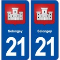21 Selongey stemma adesivo piastra adesivi città