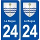 24 Le Bugue blason autocollant plaque stickers département