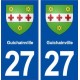 27 Guichainville blason autocollant plaque stickers département