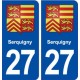 27 Serquigny blason autocollant plaque stickers ville