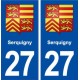 27 Serquigny blason autocollant plaque stickers ville