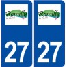 27 Romilly sur Andelle logo ville autocollant plaque stickers département