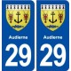 29 Audierne blason autocollant plaque immatriculation stickers ville