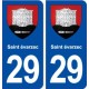 29 Saint-évarzec blason autocollant plaque immatriculation stickers ville