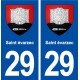 29 Saint-évarzec blason autocollant plaque immatriculation stickers ville