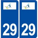 29 de Saint-évarzec logotipo de la etiqueta engomada de la placa de pegatinas de la ciudad