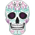 Tête mort skull couleur autocollant sticker adhesif