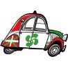 2 CV voitue Basque autocollant sticker adhesif