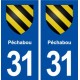 31 Péchabou logo ville autocollant plaque stickers