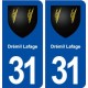 31 Drémil Lafage blason ville autocollant plaque stickers