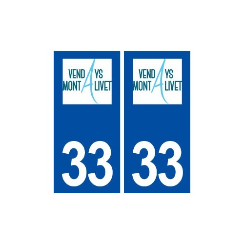 33 Vendays Montalivet logo ville autocollant plaque stickers