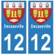 12 Decazeville ville autocollant plaque