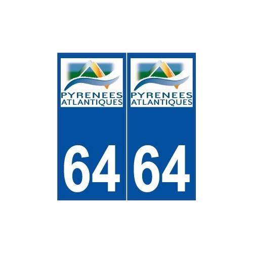 64 Pyrénées Atlantiques autocollant plaque sticker logo CG64