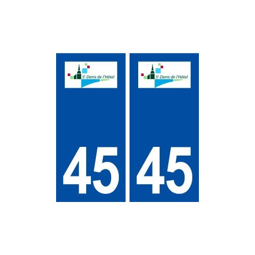 45 Saint Denis de l'Hôtel logo ville autocollant plaque stickers