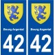 42 Bourg Argental blason ville autocollant plaque stickers