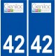 42 Genilac logo ville autocollant plaque stickers