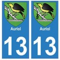 13 Auriol ville autocollant plaque