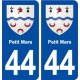 44  Petit Mars blason ville autocollant plaque stickers