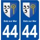 44  Batz sur Mer blason ville autocollant plaque stickers