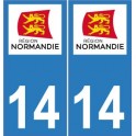 14 Calvados autocollant plaque Normandie sticker nouveau logo immatriculation