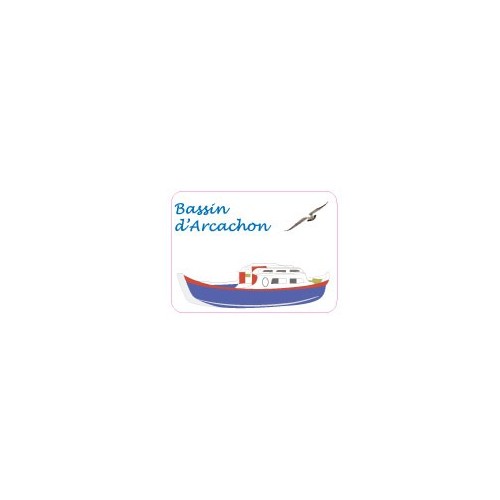 Autocollant Bassin d'Arcachon logo bateau sticker adhesif