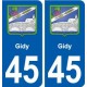 45 Gidy blason ville autocollant plaque stickers