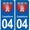 04 Castellane blason ville autocollant plaque stickers