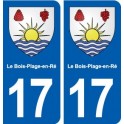 17 Le Bois-Plage-en-Ré coat of arms, city sticker, plate sticker