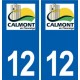 12 Calmont logo ville autocollant plaque sticker